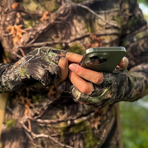 Palmyth Mens Hunting Gloves Lightweight Fingerless Camo Glove Outdoor Marsh Fog in Kuwait