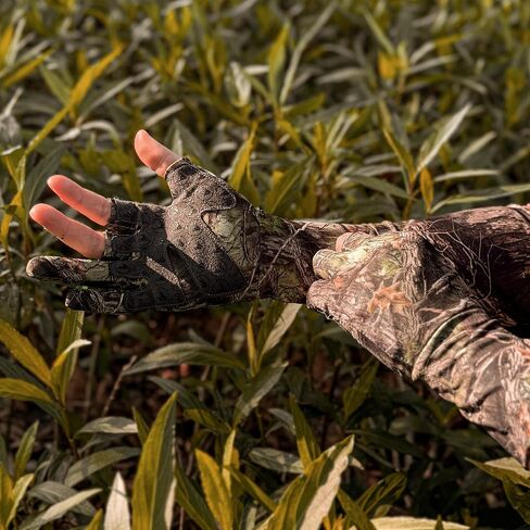 Palmyth Mens Hunting Gloves Lightweight Fingerless Camo Glove Outdoor Marsh Fog in Kuwait