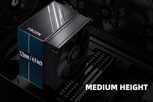 برودة ID -Colling Frozn A400 Argb - برودة وحدة المعالجة المركزية للهواء 123 ملم مع إضاءة ArgB ، و 4 × × 6 مم ، و 92 × 92x25mm PWM مروحة ، TDP 180W ، Intel LGA1700/1851/1200/115x ؛ AMD AM4/AM5 in Kuwait