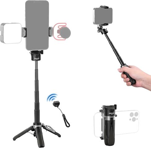 مجموعة Neewer Vlogging Ater للهاتف مع RGB LED Light/Lavalier Wireless Microphone System/Selfie Stick Phone Tripod ، Content Creator Essentials لـ iPhone Android Podcast YouTube ، PA048 in Saudi Arabia