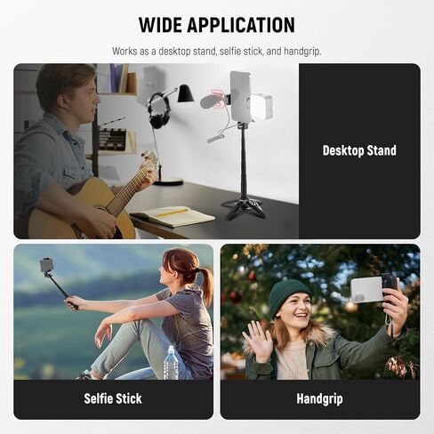 مجموعة Neewer Vlogging Ater للهاتف مع RGB LED Light/Lavalier Wireless Microphone System/Selfie Stick Phone Tripod ، Content Creator Essentials لـ iPhone Android Podcast YouTube ، PA048 in Saudi Arabia
