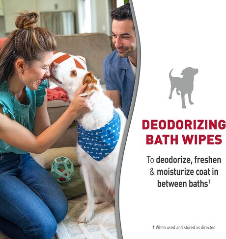 Nature's Miracle Deodorizing Bath Wipes for Dogs, 100 Count, Lavender Scent in Saudi Arabia
