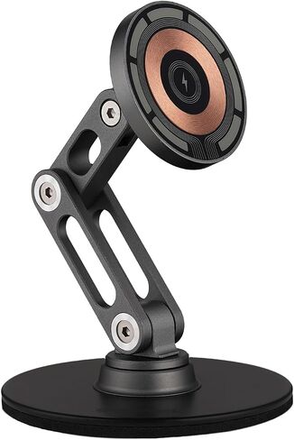 ClikDock Cell Phone Magnetic Wireless Charger Stand, 360° Spin, Aluminum Construction, Compatible with MagSafe Phones for iPhone & Andriod (Space Grey) in Saudi Arabia