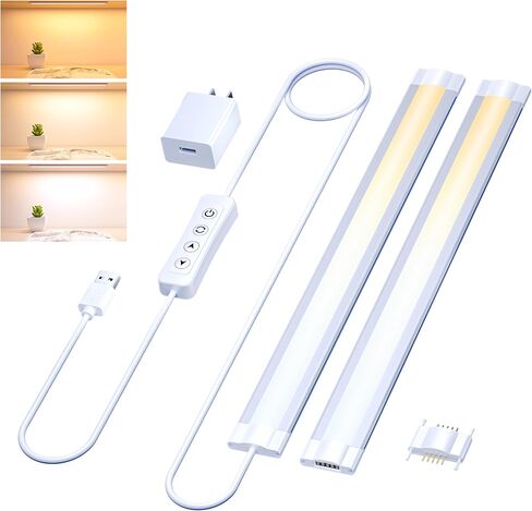 Under Cabinet Lighting Dimmable USB LED Lights Strips Bar Plug In,Warm/Natural/Cold White Select,Kitchen Counter Lights,20Inch Long for Over Sink,Table,Desk,WorkBench,Room,6W,560LM Bright,1pcs in Saudi Arabia