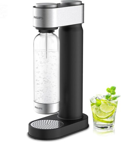Philips Sparkling Water Maker, Soda Streaming Machine with Quick Twist Bottle, 1L BPA free PET Carbonating Bottle, Soda Maker Compatible with 60L CO2 Carbonator (NOT Included), ADD4902BKOQ/37 in Saudi Arabia