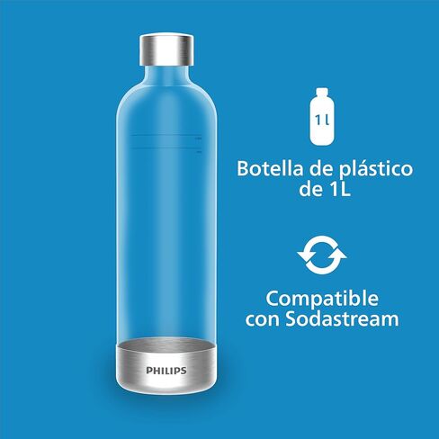 Philips Sparkling Water Maker, Soda Streaming Machine with Quick Twist Bottle, 1L BPA free PET Carbonating Bottle, Soda Maker Compatible with 60L CO2 Carbonator (NOT Included), ADD4902BKOQ/37 in Saudi Arabia