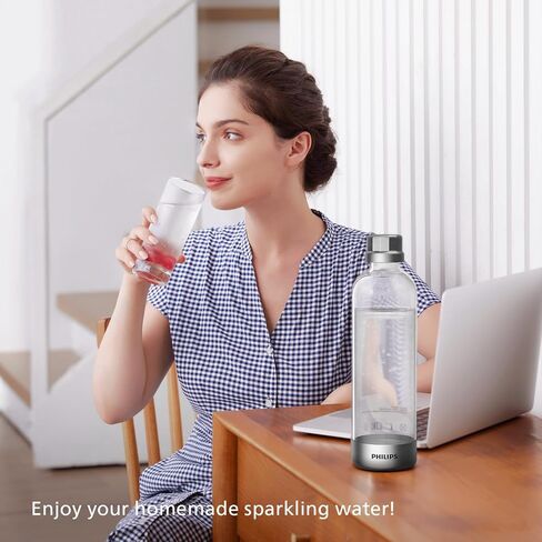Philips Sparkling Water Maker, Soda Streaming Machine with Quick Twist Bottle, 1L BPA free PET Carbonating Bottle, Soda Maker Compatible with 60L CO2 Carbonator (NOT Included), ADD4902BKOQ/37 in Saudi Arabia