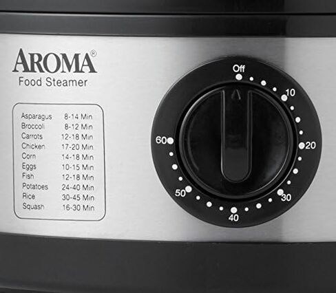 AROMA® Double Food Steamer Basket and Electric Rice Steamer with Easy-Read Water Level and Timer in Saudi Arabia