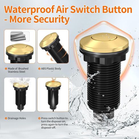 Joinfworld Disposal Disposal Switch Switch Kit Kit Broof Garbage Disposal Kit With Long Garbage Disposal Switch Oil Bronze - UL Serval in Kuwait