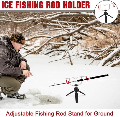 Ice Fishing Rod Holder Portable 360 Degree Adjustable Fishing Pole Support Foldable Telescopic Tripod Bracket Metal Stainless Steel Aluminum Equipment(Y Style) in Kuwait