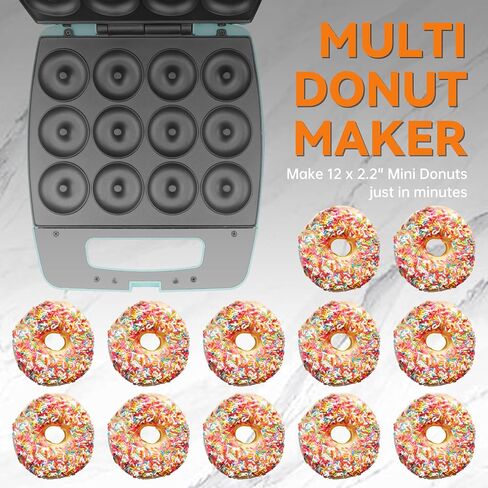 Baker's Friend Mini Donut Maker Machine, Bake 12 Mini Doughnuts, Maquina Para Hacer Donas, Perfect for Breakfast, Snacks, Desserts & More in Saudi Arabia