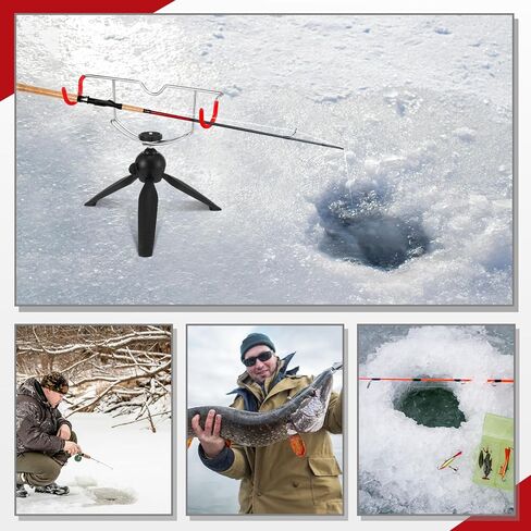 Ice Fishing Rod Holder Portable 360 Degree Adjustable Fishing Pole Support Foldable Telescopic Tripod Bracket Metal Stainless Steel Aluminum Equipment(Y Style) in Kuwait