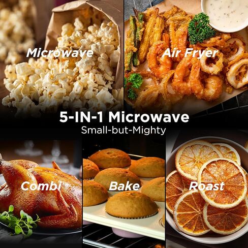BLACK+DECKER 5-in-1 Microwave Oven with Air Fry, Combi, Bake, Roast, and Convection Cooking, 0.9 cu. ft. Countertop Microwave, Stainless Steel, 900 Watts, Child-Lock, ES9P032NA in Saudi Arabia