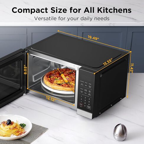 BLACK+DECKER 5-in-1 Microwave Oven with Air Fry, Combi, Bake, Roast, and Convection Cooking, 0.9 cu. ft. Countertop Microwave, Stainless Steel, 900 Watts, Child-Lock, ES9P032NA in Saudi Arabia