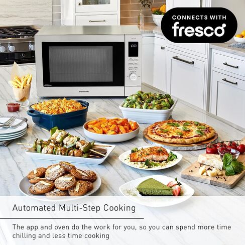 Panasonic HomeChef 4-in-1 Countertop Microwave Air Fryer Combo, Time-Saving 20 Presets + App-Linked Recipes, 1000W 1.2 cu ft Inverter Multi Oven & Convection Tech – NN-CV87QS Stainless Steel in Saudi Arabia