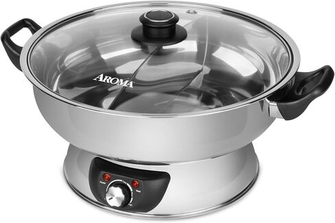 Aroma Stainless Steel Hot Pot, Silver (ASP-600), 5 quart in Kuwait