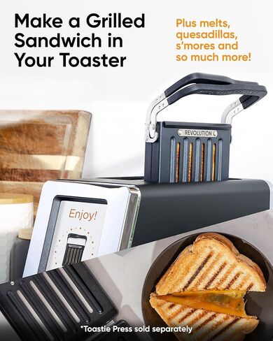 Revolution R180 Connect Smart Toaster, 2-Slice High-Speed Touchscreen Toaster with Patented InstaGLO Technology, Wi-Fi Connectivity, Weather Widget, and Over-the-Air Updates, Black in Kuwait