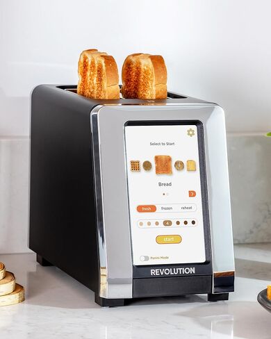 Revolution R180 Connect Smart Toaster, 2-Slice High-Speed Touchscreen Toaster with Patented InstaGLO Technology, Wi-Fi Connectivity, Weather Widget, and Over-the-Air Updates, Black in Kuwait