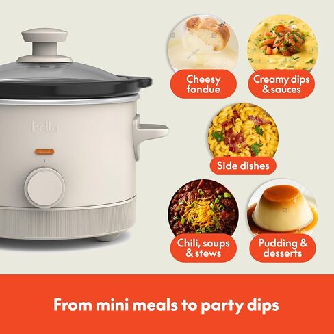 bella 1.5qt Manual Non-Toxic Slow Cooker with 3 Heat Settings, Oatmilk in Saudi Arabia