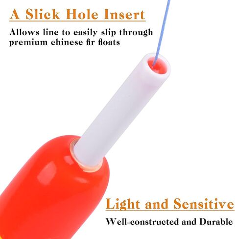 Fishing Floats and Bobbers,10PCS Wood Slip Bobbers Spring Oval Stick Slip Floats for Crappie Trout Panish Bass Fishing in Kuwait