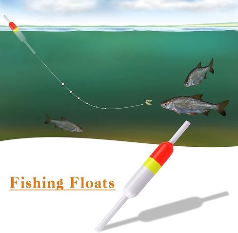 Fishing Floats and Bobbers,10PCS Wood Slip Bobbers Spring Oval Stick Slip Floats for Crappie Trout Panish Bass Fishing in Kuwait