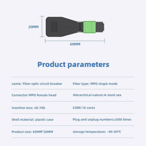 Buxoz MPO/APC 12 Core Female Fiber Loopback Adapter, Singlemode Duplex 50/125μm Fiber Optic Loopback Tester Cable for 40G 100G Networks and QSFP Testing in Saudi Arabia