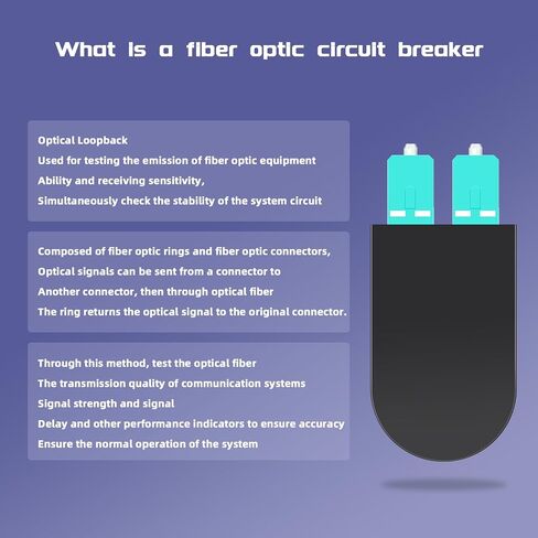 Buxoz MPO/APC 12 Core Female Fiber Loopback Adapter, Singlemode Duplex 50/125μm Fiber Optic Loopback Tester Cable for 40G 100G Networks and QSFP Testing in Saudi Arabia