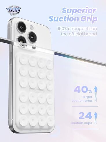 Klearlook Magnetic Suction Phone Mount for MagSafe Case, Removable Sticky Phone Grip Holder for Hands-Free Makeup/Selfie/Live Streaming/Vlog for TikTok & Instagram Influencer/Creator, Transparent in Saudi Arabia