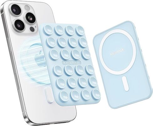 Klearlook Magnetic Suction Phone Mount for MagSafe Case, Removable Sticky Phone Grip Holder for Hands-Free Makeup/Selfie/Live Streaming/Vlog for TikTok & Instagram Influencer/Creator, Transparent in Saudi Arabia