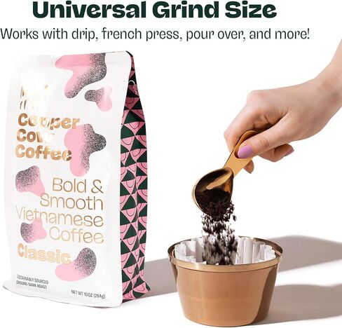 Copper Cow Premium Vietnamese Ground Coffee | Classic Black | Dark Roast | Universal Grind | 24 oz in Saudi Arabia