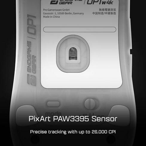 ENDGAME GEAR OP1w 4k Wireless Gaming Mouse Black – 4000Hz Polling Rate, Gamer Mouse Wireless | Kailh GX Switches | PixArt PAW3395 Optical Mouse Sensor in Saudi Arabia