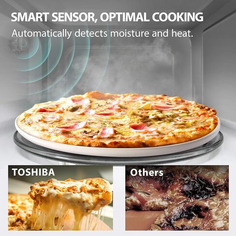 TOSHIBA ML4-EM12PA(BS) Countertop Microwave Oven with Stylish Design As Kitchen Essentials, Smart Sensor, 13 Auto Menus&Mute Function, 1.2 Cu Ft with 12.4" Turntable, 1000W, Black Stainless Steel in Saudi Arabia