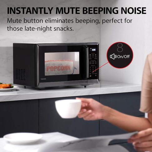 TOSHIBA ML4-EM12PA(BS) Countertop Microwave Oven with Stylish Design As Kitchen Essentials, Smart Sensor, 13 Auto Menus&Mute Function, 1.2 Cu Ft with 12.4" Turntable, 1000W, Black Stainless Steel in Saudi Arabia