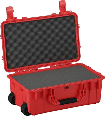 Condition 1 22" Large Rolling Lockable Hard Storage Case with Foam, Model 300, Waterproof Protective Box for Camera, Tactical, Scientific Gear, Made in USA, 21.84"x13.82"x9", Flat Dark Earth in Saudi Arabia