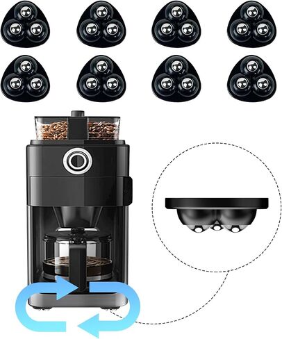 Self Adhesive Caster Wheels for Countertop - Furniture Sliders & Appliance Rollers for Kitchen, Coffee Machine, Blender, Oven - Easily Solves The Problem of Desktop Sliding (Black, 4pcs) in Kuwait