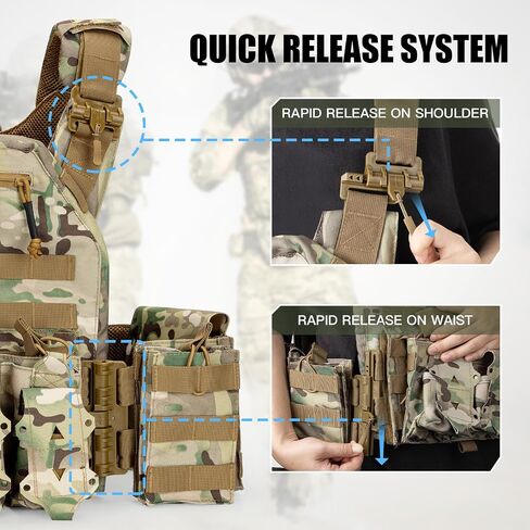 Jueachy Tactical Vest Phone Mount: Plate Carrier Phone Holder - Pouch Molle Cell Phone Holder for Screen Size 4.7"-6.7" Black in Saudi Arabia