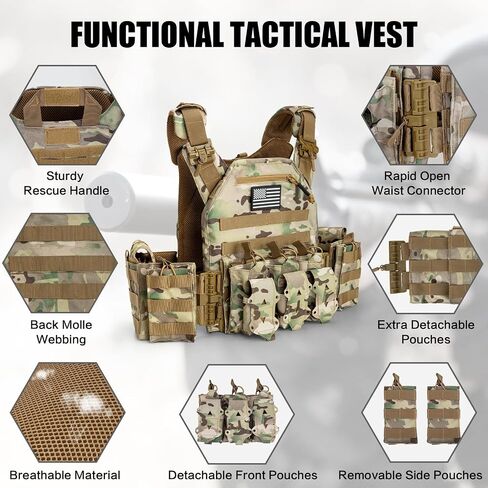 Jueachy Tactical Vest Phone Mount: Plate Carrier Phone Holder - Pouch Molle Cell Phone Holder for Screen Size 4.7"-6.7" Black in Saudi Arabia