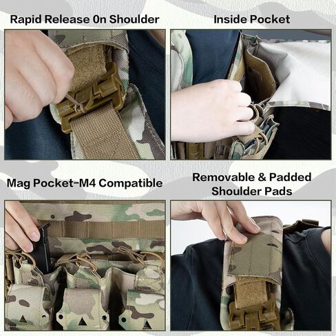 Jueachy Tactical Vest Phone Mount: Plate Carrier Phone Holder - Pouch Molle Cell Phone Holder for Screen Size 4.7"-6.7" Black in Saudi Arabia