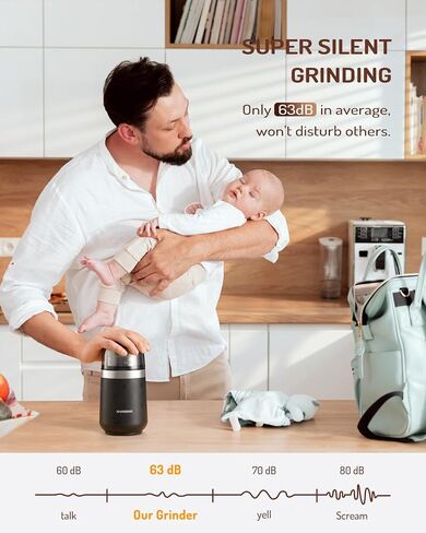 SHARDOR Electric Super Silent Blade Coffee Grinder, Timed Grind Control Rotary Knob, Adjustable Coarse to Fine for Coffee Beans, Spices & Herbs, with 1 Removable Stainless Steel Bowl, Black in Kuwait