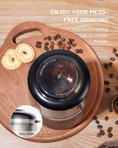 SHARDOR Electric Super Silent Blade Coffee Grinder, Timed Grind Control Rotary Knob, Adjustable Coarse to Fine for Coffee Beans, Spices & Herbs, with 1 Removable Stainless Steel Bowl, Black in Kuwait