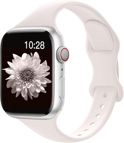 KingofKings Patenting Slim Thin Band Compatible with Apple Watch Bands for Women 42mm 38mm 40mm 41mm 44mm 45mm 46mm 49mm, Soft Sport Silicone Strap for iWatch Series 10 9 SE 8 7 6 5 4 3 2 1 Ultra in Saudi Arabia