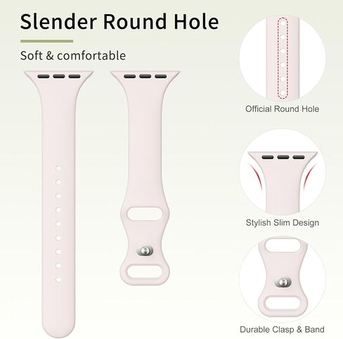 KingofKings Patenting Slim Thin Band Compatible with Apple Watch Bands for Women 42mm 38mm 40mm 41mm 44mm 45mm 46mm 49mm, Soft Sport Silicone Strap for iWatch Series 10 9 SE 8 7 6 5 4 3 2 1 Ultra in Saudi Arabia