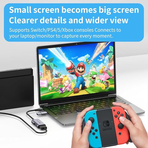 USB 3.0 Audio Video Capture Card with Microphone 4K30HZ HD Loop Output, 1080p 60fps Video Recorder for Streaming Video Game Capture Works for PS5/Switch/Camera/PC/OBS in Saudi Arabia
