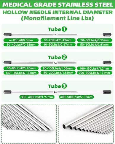 BLUEWING Hollow Spectra Threading Looping Splicing Needles Kit 21pcs Stainless Steel Fishing Rigging Needle Set in Saudi Arabia