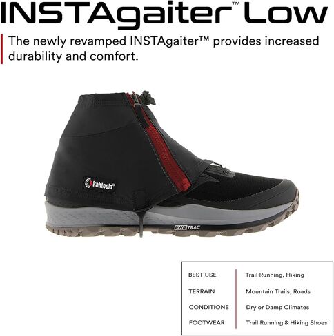 Kahtoola INSTAgaiter Low Gaiters for Hiking, Trail Running, Mountaineering, Hunting, Rocky Terrain, Mud, Snow & Ice in Saudi Arabia