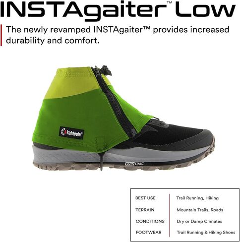 Kahtoola INSTAgaiter Low Gaiters for Hiking, Trail Running, Mountaineering, Hunting, Rocky Terrain, Mud, Snow & Ice in Kuwait
