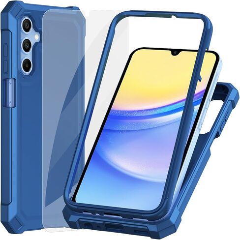 AILiber for Galaxy A36 CORPLE PORPHING ، واقي الشاشة A36 ، ووقاية من الطبقة المزدوجة ، وركن عازف الصدمات TPU ، وغطاء ثقيل سيليكون نحيف لـ Samsung Galaxy A36 5G-Blue in Kuwait