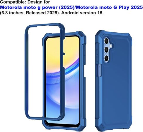 AILiber for Galaxy A36 CORPLE PORPHING ، واقي الشاشة A36 ، ووقاية من الطبقة المزدوجة ، وركن عازف الصدمات TPU ، وغطاء ثقيل سيليكون نحيف لـ Samsung Galaxy A36 5G-Blue in Kuwait