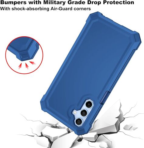 AILiber for Galaxy A36 CORPLE PORPHING ، واقي الشاشة A36 ، ووقاية من الطبقة المزدوجة ، وركن عازف الصدمات TPU ، وغطاء ثقيل سيليكون نحيف لـ Samsung Galaxy A36 5G-Blue in Kuwait