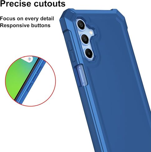 AILiber for Galaxy A36 CORPLE PORPHING ، واقي الشاشة A36 ، ووقاية من الطبقة المزدوجة ، وركن عازف الصدمات TPU ، وغطاء ثقيل سيليكون نحيف لـ Samsung Galaxy A36 5G-Blue in Kuwait